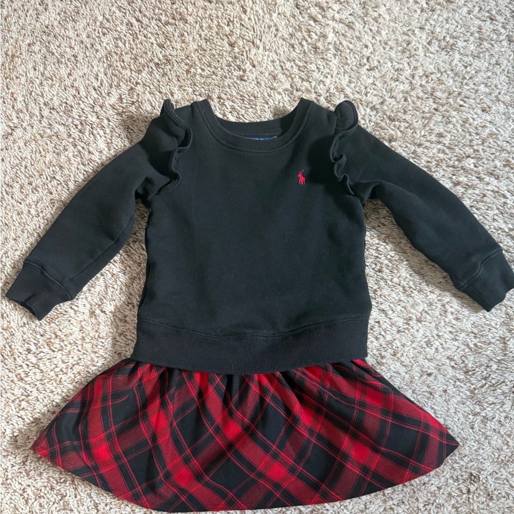 Ralph Lauren Plaid Fleece Sweatshirt Dress